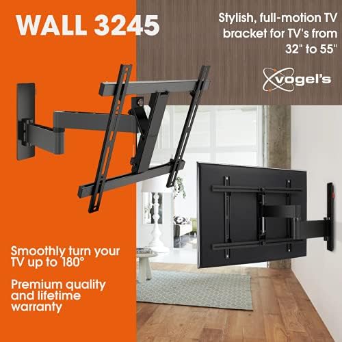 Parede de Vogel 3245 Montagem de parede de TV de câmera completa para TVs de 32-55 polegadas | Máx. 44 lbs | Giratórios até 180º
