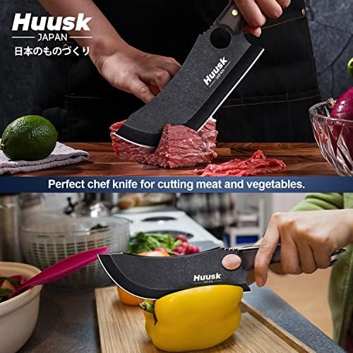 Huusk Hand forjado Cutador de cutelo forjado com faca de filete de aço de alto carbono japonês