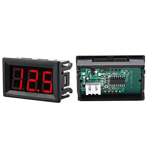 3 Voltímetro de arame DC 0-100V Mini tensão Medindo o medidor de painel de Volt Digital de 0,56 LED com proteção reversa