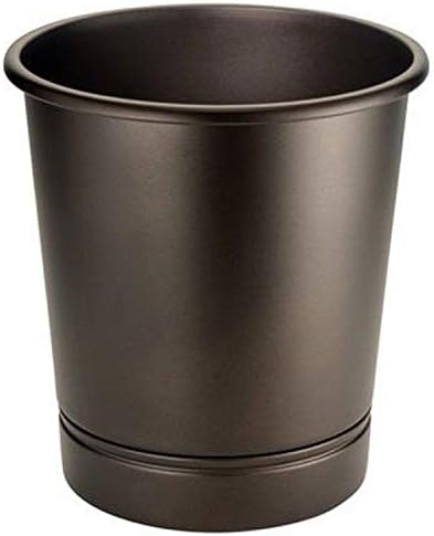 Idesign York Metal Wastebasket, lata de lixo para banheiro, quarto, cozinha, escritório em casa, dormitório, faculdade, 9,5 x 9,5 x 10,25 - bronze