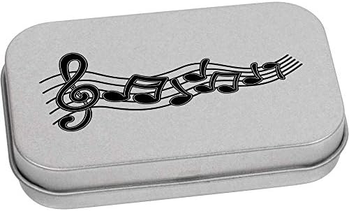 Azeeda 'Music Notes' Metal Articled Stationery Tin / Storage Box