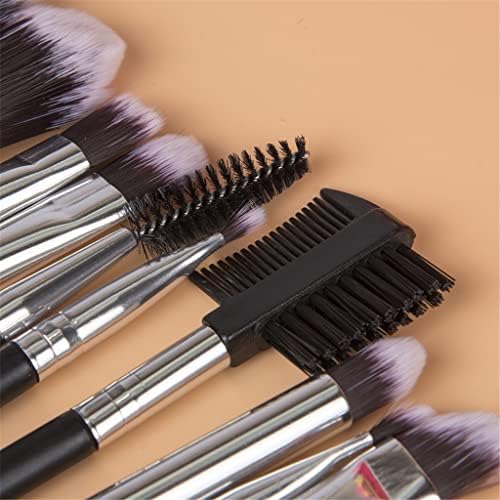 Escovas de maquiagem Renslat 12pcs Definir pincel de sobrancelha de blush de contorno e escova de peito com estojo de cilindro com