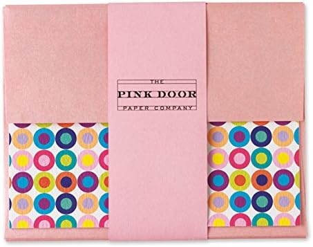 Conjunto de Notecard da empresa de papel de porta rosa, Vogue, conjunto de 6