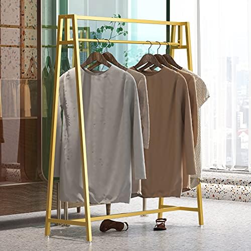Homekayt Gold Clothing Racks para roupas penduradas, plack de vestuário para uso pesado de metal moderno, exibição