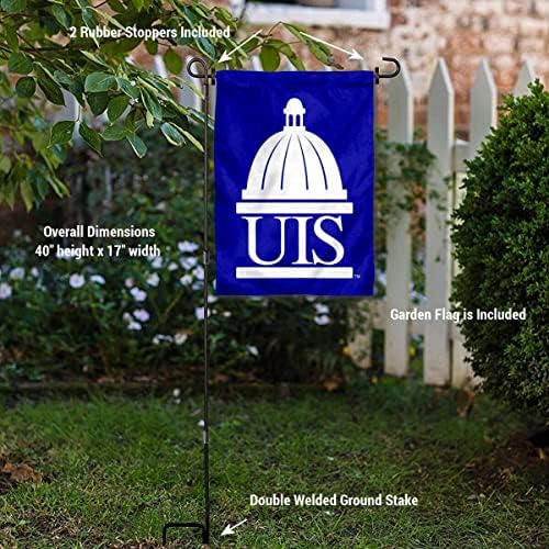 Illinois Springfield Academic Logo Garden Bandeira e bandeira do suporte do poste