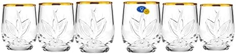 Presentes mundiais elegantes e modernos russos Crystal Shot Glass, Barware para escocês, bourbon, licor e coquetel - 1,7 oz de aro