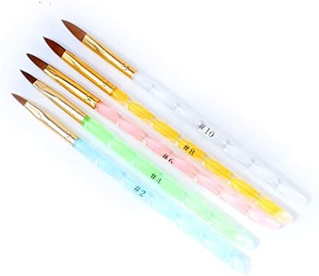 N/A 5pcs unhas arte pincel ferramentas de conjunto de acrílico construtor de gel pincéis de desenho de canetas ferramenta