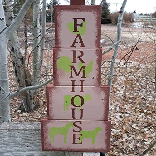 Francês Farmhouse Vertical Sign Diy Estêncil Decorativo Melhores estênceis de vinil grandes para pintar em madeira, tela, parede, etc.