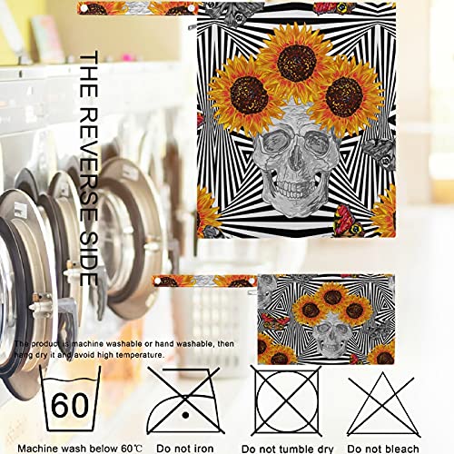 VISESUNNY BOHO Tribal Skull Butterfly Gunflower 2pcs bolsa molhada com bolsos com zíper lavandenável espaço reutilizável para viagens, praia, piscina, creche, carrinho, fraldas, roupas sujas de ginástica, maiôs molhados, produtos de higiene pessoal