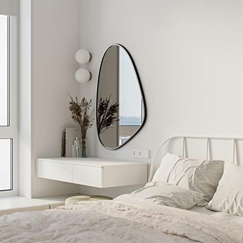 Espelho de parede irregular para decoração, espelho assimétrico Modern Modern Large Vanity Banheiro Espelho, 23,8 x 35 polegadas Espelho decorativo exclusivo para entrada, quarto, sala, banheiro
