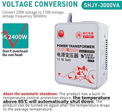 （Conversor de tensão de 3000W de 110V a 220V, transformador de alto desempenho para apoiar aparelhos usados ​​na