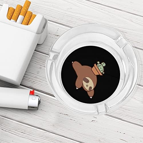 Cigarros de cigarros de preguiça e cactos de tabela de cinzas de vidro de tampa de cinzas de charuto com gráfico engraçado