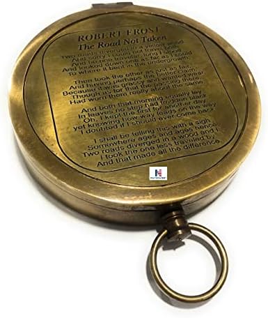 NAUTICALMART Vintage Antique Robert Frost Poema Compass