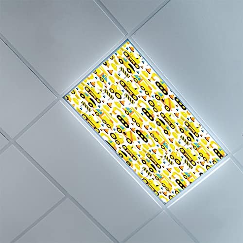 Covers de luz fluorescente para a sala de aula de enfermaria de escritório-fluorescente capas de luz para o escritório da sala de aula-2 pés x 4 pés de queda de teto decorativo fluorescente, amarelo branco preto branco