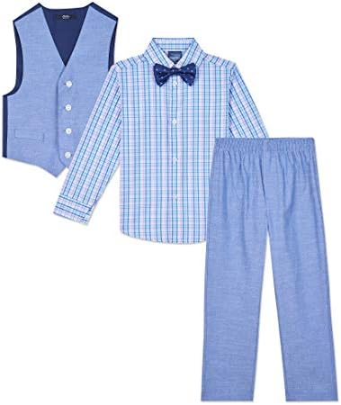 Nautica Boys '4 peças com camisa, gravata borboleta, colete e calça