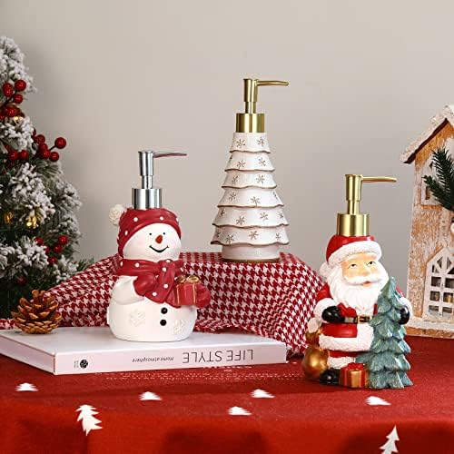 Dispensador de sabão de Papai Noel Luxssio, decoração de decoração de natal resina líquido de sabonete de mão líquida