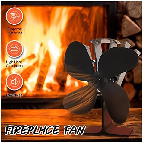 Syxysm Black Fireplace Fan 4 Blades