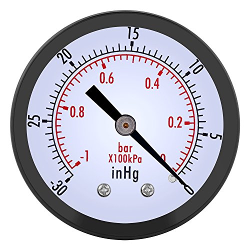 Manômetro de vácuo, 50mm 1/4 BSPT Thread Mini Dial Dial Manômetro de medidor de pressão de pó de vácuo para óleo de ar para