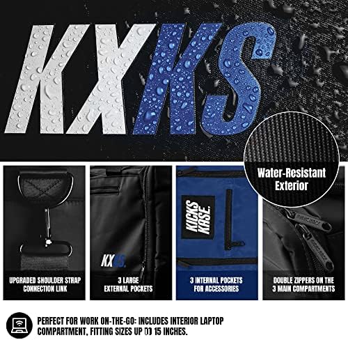 KXKS. Bolsa de tênis premium Bolsa e Duffel de viagem - 3 divisores de compartimento ajustável - para sapatos, roupas e academia