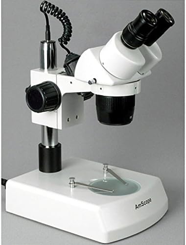Microscópio binocular AMSCOPE SW-2B24, oculares WH10X, ampliação de 20x e 40x, objetivo 2x/4x, iluminação de halogênio superior e inferior,