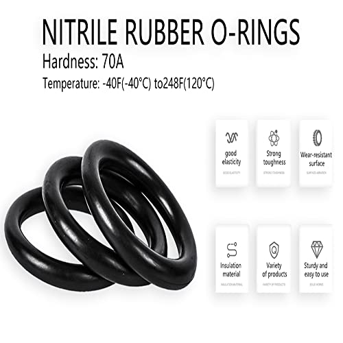 OTHMRO 10PCS Nitrile Ring Rings, 2,5 mm de fio dia 13mm de 13 mm de vedação métrica NBR arruelas de borracha para vedação