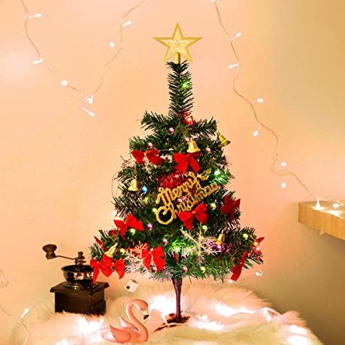 PetPhindu Artificial Christmas Tree Ornamentos para mesa de Natal Top Decoração pré-iluminada pré-decoração Spruce