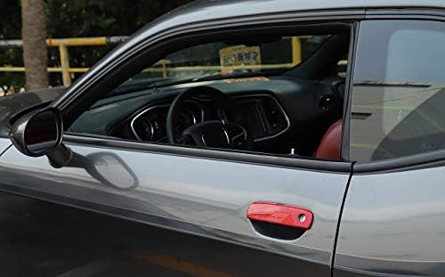 Decoração da maçaneta da porta externa de Gzxinwei Red para Dodge Challenger 2012-2020 Acessórios para capa Painel de acabamento