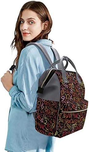 Números coloridos Backpack Backpack Back de mamãe à prova d'água Backpack de grande capacidade
