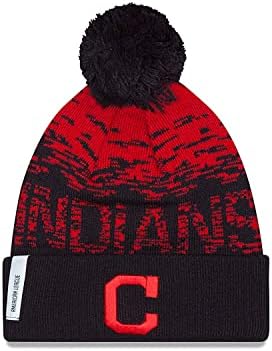 Nova era autêntica cleveland índios mlb ne17 malha chapéu de algema wahoo logotipo esporte knit chapéu