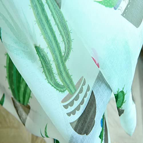 2 painéis cacto verde cacto verde cacto imprimido puro cor da cortina de haste