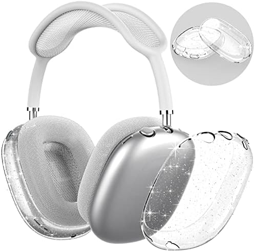 Niutrendz Clear Case para AirPods Max Caso Tampa TPU Soft TPU Copo de orelha de proteção Acessórios 【Anti-Fingerprint, Anti-Scratch