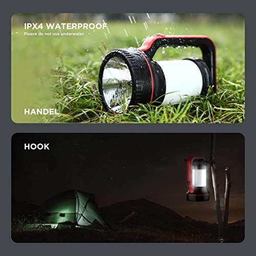 Decovolt Recarregável Spotlight Super Bright 12000 lúmen lanterna LED lanterna lanterna de mão Handheld Handleflight 10000mAh Durando Lanterna Lanterna Brincô de Pesquisa à prova d'água para acampamento emergência de caça ao ar livre como presente