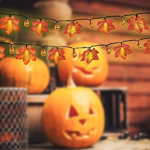 Ação de Graças Caixa de Bateria de Halloween LED Maple Leaf Sub