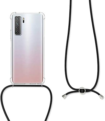 Caixa crossbody kwmobile compatível com huawei p40 lite 5g capa - tampa de telefone transparente com cordão de cordão de corda - transparente