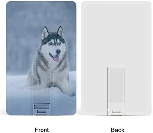Huskies siberianos no cartão de crédito de neve USB Flash Flash Memória personalizada Stick Storage Storage Drive 64g