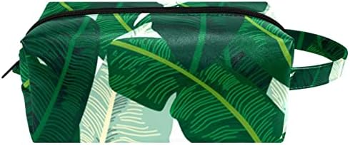 TBOUOBT SACOS COSMETOS Sacos de maquiagem para mulheres, pequenas bolsas de maquiagem sacos de viagem, tropical de bananeira verde folhas