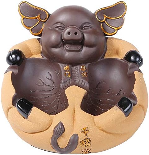 Zamtac Creative Ceramic Ashtray Office Personalizado Figuras de porco Cute Home Porcelan Handicraft Animal Ornamentos do pai - Presente