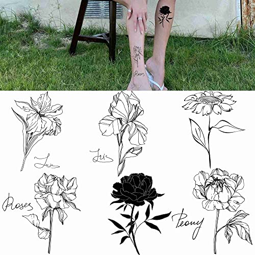 6 lençóis tatuagens temporárias mulheres adultos florestas de menina favores favores de rosa manga face tatuagens falsas