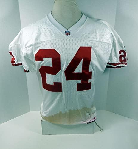 1995 San Francisco 49ers Jamal Willis 24 Jogo emitido White Jersey 44 DP30191 - Jerseys usados ​​na NFL não assinada