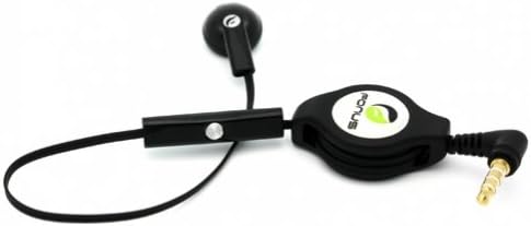 Fonus preto retrátil de 3,5 mm de fone de ouvido de fone de ouvido mono handsfree com microfone para impulsionar a