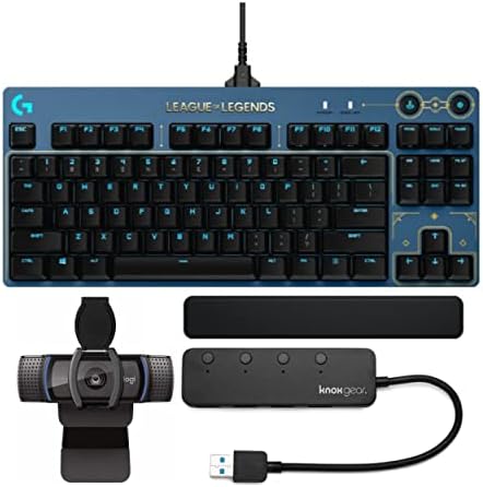 Logitech G Pro Mechanical GX Brown Tatile Switch Teclado com webcam, descanso de palmeira e pacote de cubo