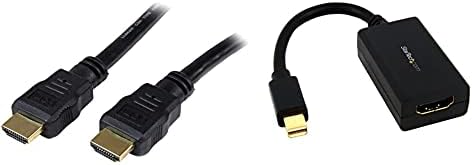 Startech.com 1x Mini DisplayPort para HDMI Adaptador de vídeo Conversor - 1080p Pagado com 1x 2M 4K Cabo HDMI de alta velocidade - UHD 4K x 2k