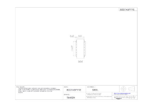 Timken h924010d rolamento cônico, copo duplo, tolerância padrão, diâmetro externo reto, aço, polegada, 8,43750 diâmetro externo, 0,3124