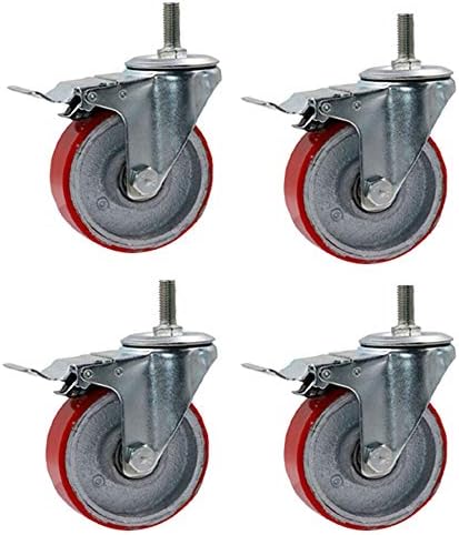 Casters do dengsh, roda de freio de roda sólida de mudo industrial com rolamento de freio Acessórios de roda de reposição fortes