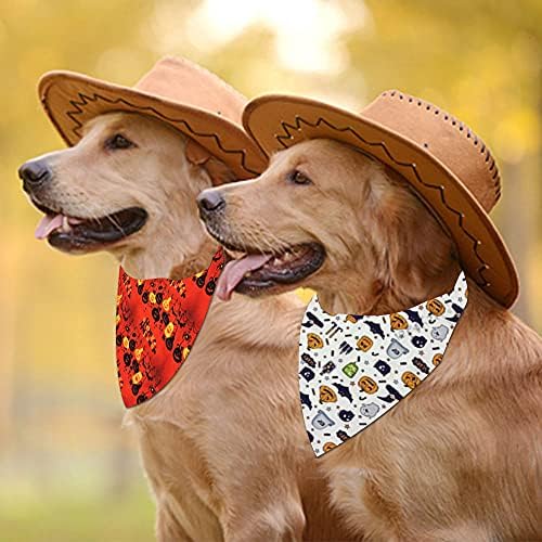 6 Pack Balloween Dog Bandanas - Triângulo cachorro cachorro Presentes de Halloween, decorações de festas de pet halloween