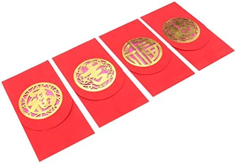 Carteira de bolso de Kesyoo 4pcs envelopes vermelhos chineses envelopes de presente de dinheiro sortudo envelope