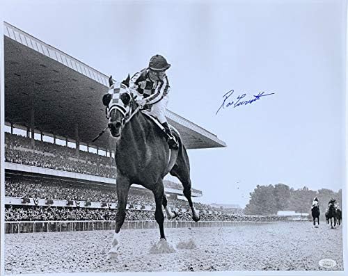 Ron Turcotte assinou 16x20 1970 Belmont Horse Racing Photo JSA ITP