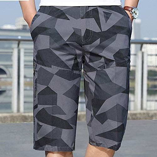 Ozmmyan masculino masculino shorts de carga relaxada shorts multifacetados de camuflagem ao ar livre calças militares para