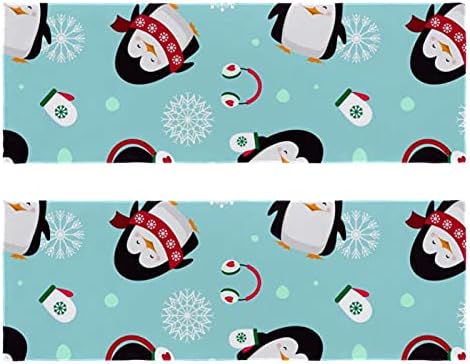 Deyya Christmas Penguins Padrão 2 Pacote de embalagem Microfiber Sweat Sort Sport Sport Towels Tone