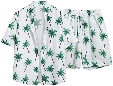 2023 Camisa floral de nova camisa floral havaianos Button Casual Down Short Sleeve e shorts Suits de chuva refletidos